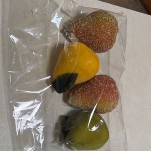 Faux Fruit Decorative Peaches and Pears - Yellow, Green, Peach